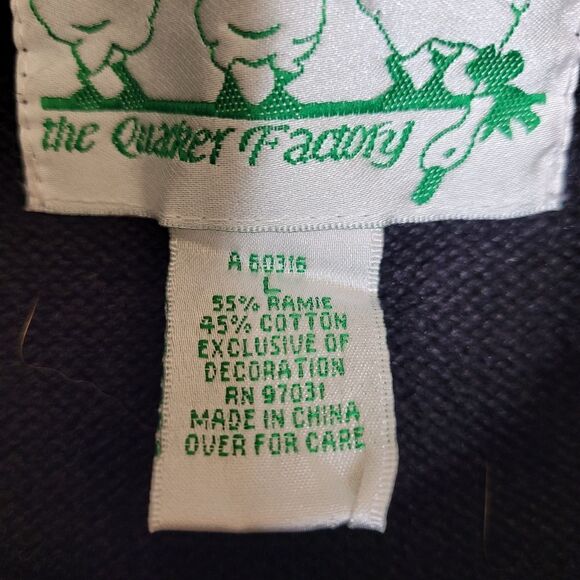 VINTAGE 90s Quaker‎ Factory snowman snowflake zip up cardigan sweater L - Picture 5 of 10